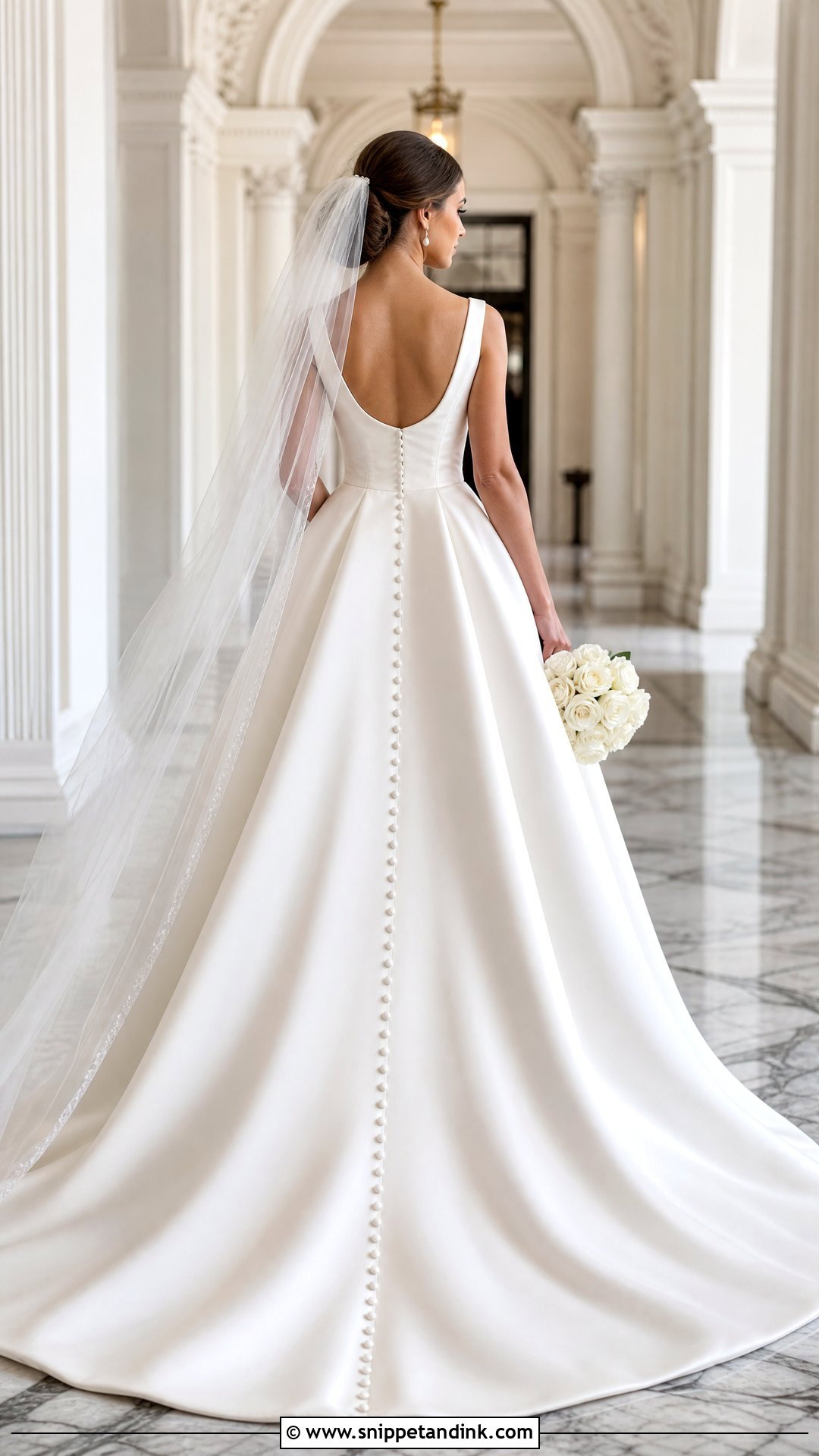 Satin Ballgown Wedding Dress With Buttons - Snippet and Ink - 25 Satin Ballgown Wedding Dress Ideas