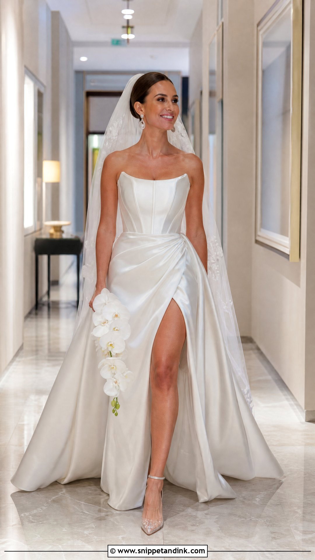 Satin Ballgown Wedding Dress With Slit - Snippet and Ink - 25 Satin Ballgown Wedding Dress Ideas