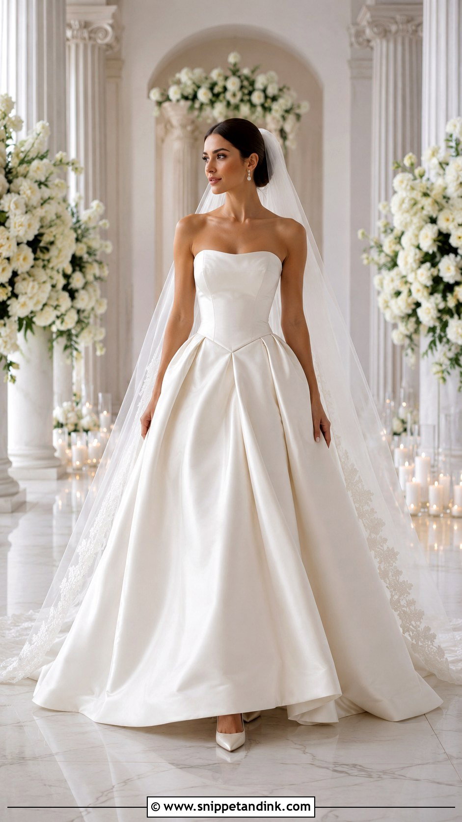 Satin Basque Waist Ball Gown Wedding Dress - Snippet and Ink - 20 Ball Gown Wedding Dress Princess Ideas
