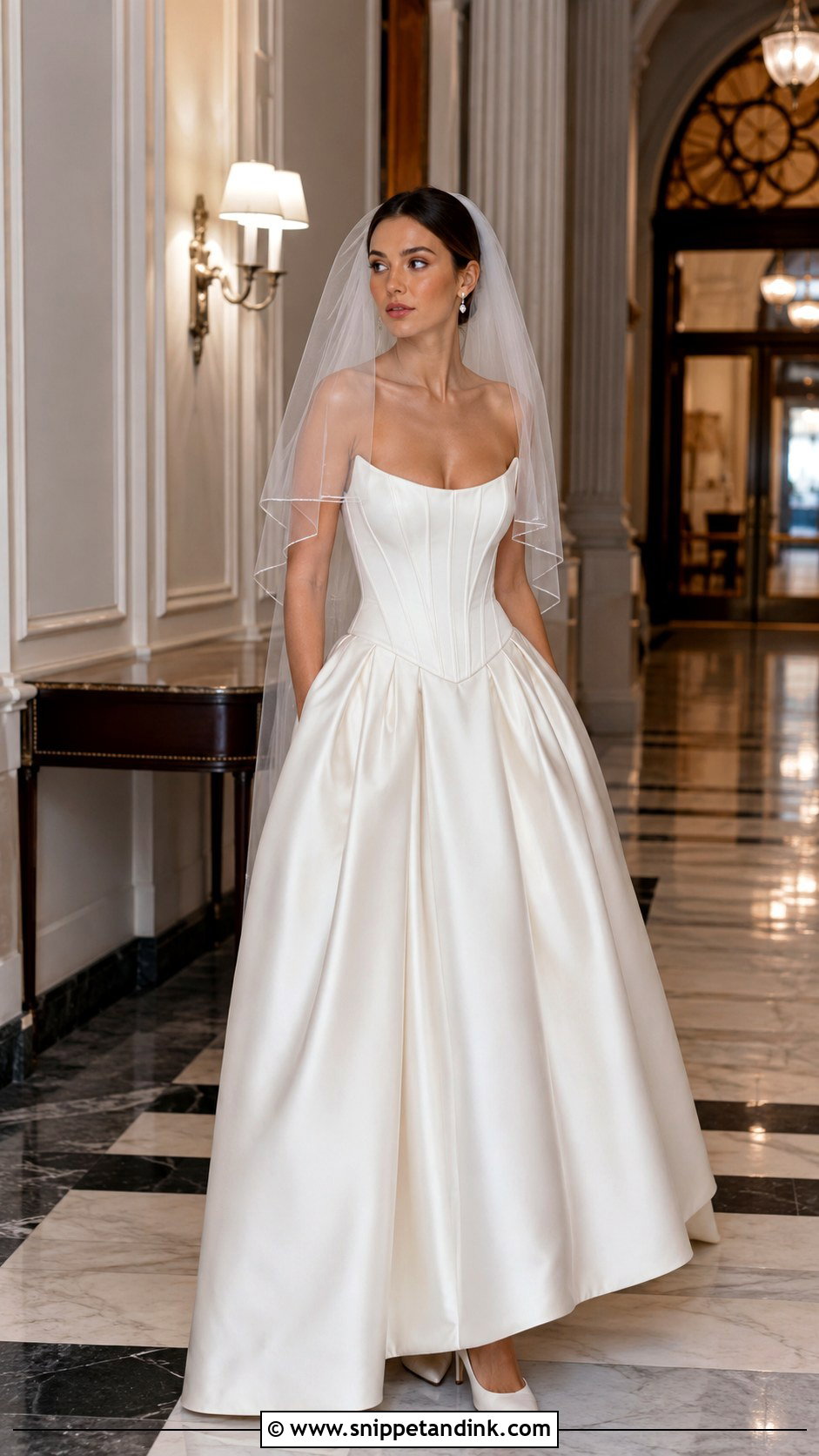 Satin Basque Waist Fall Bridal Dress - Snippet and Ink - 20 Fall Bridal Dresses
