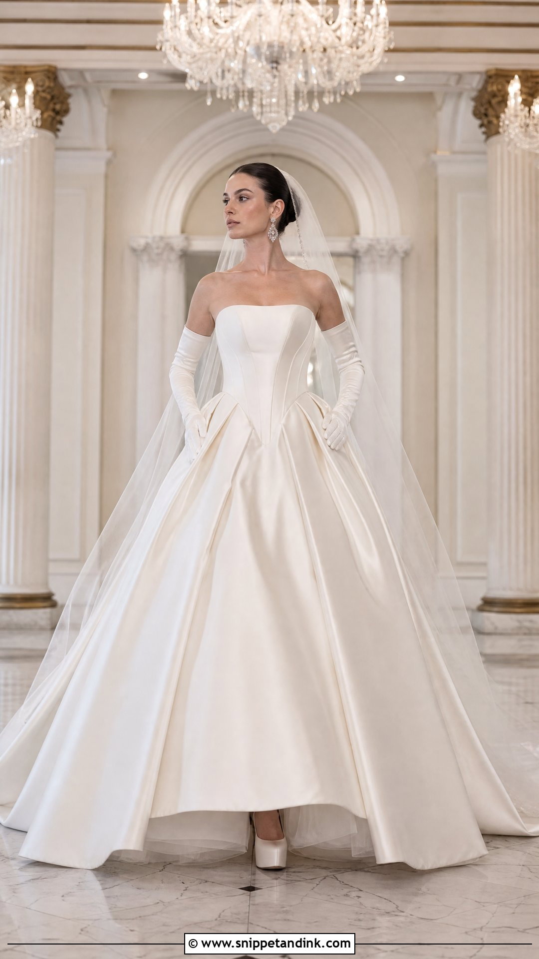 Satin Basque Waist Winter Bridal Ball Gown - Snippet and Ink - 20 Winter Bridal Ideas