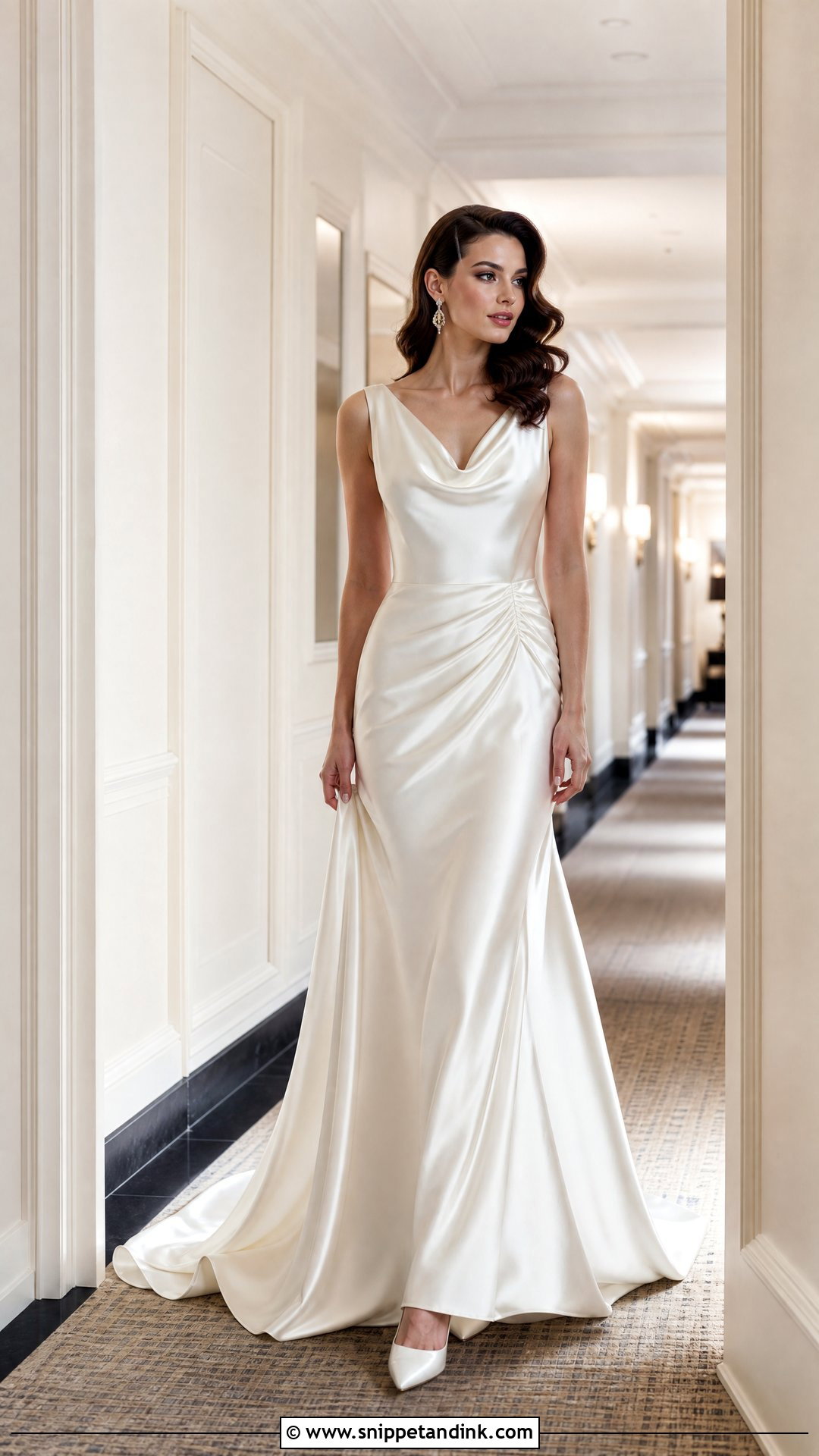 Satin Bias Cut Wedding Dress - Snippet and Ink - 20 Hollywood Glam Wedding Dress Ideas