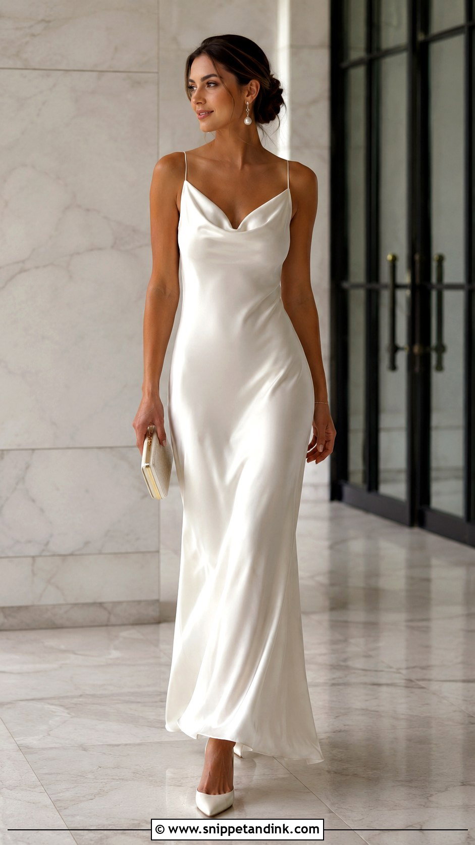 Satin Bias Cut Wedding Dress - Snippet and Ink - 30 Old Hollywood Wedding Dress Ideas