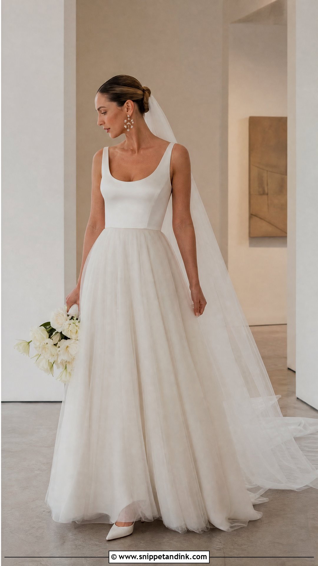 Satin Bodice Tulle Skirt Wedding Dress - Snippet and Ink - 20 Tulle Skirt Wedding Dress Ideas