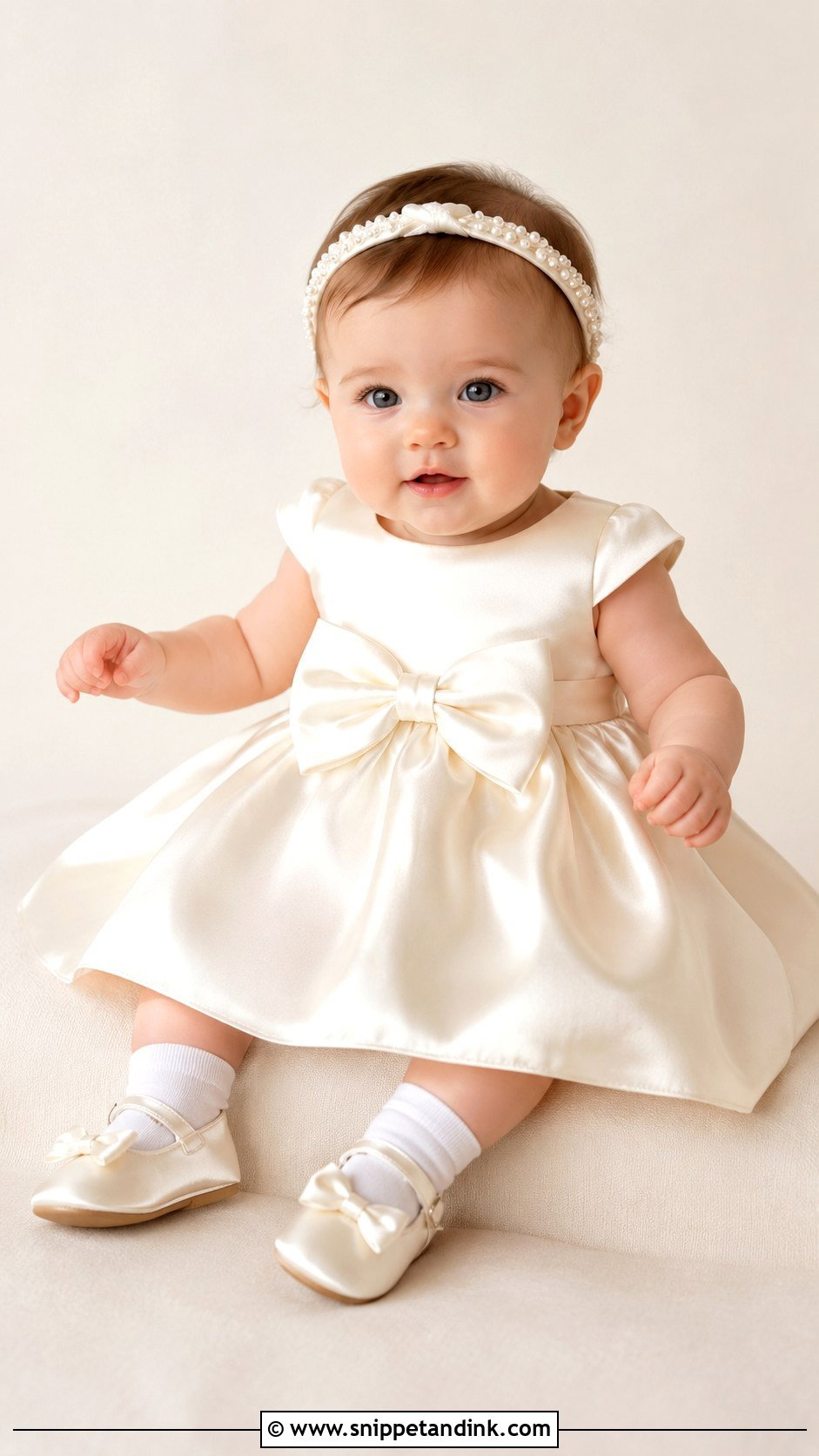 Satin Bow Baby Wedding Dress - Snippet and Ink - 20 Baby in Wedding Dress Ideas