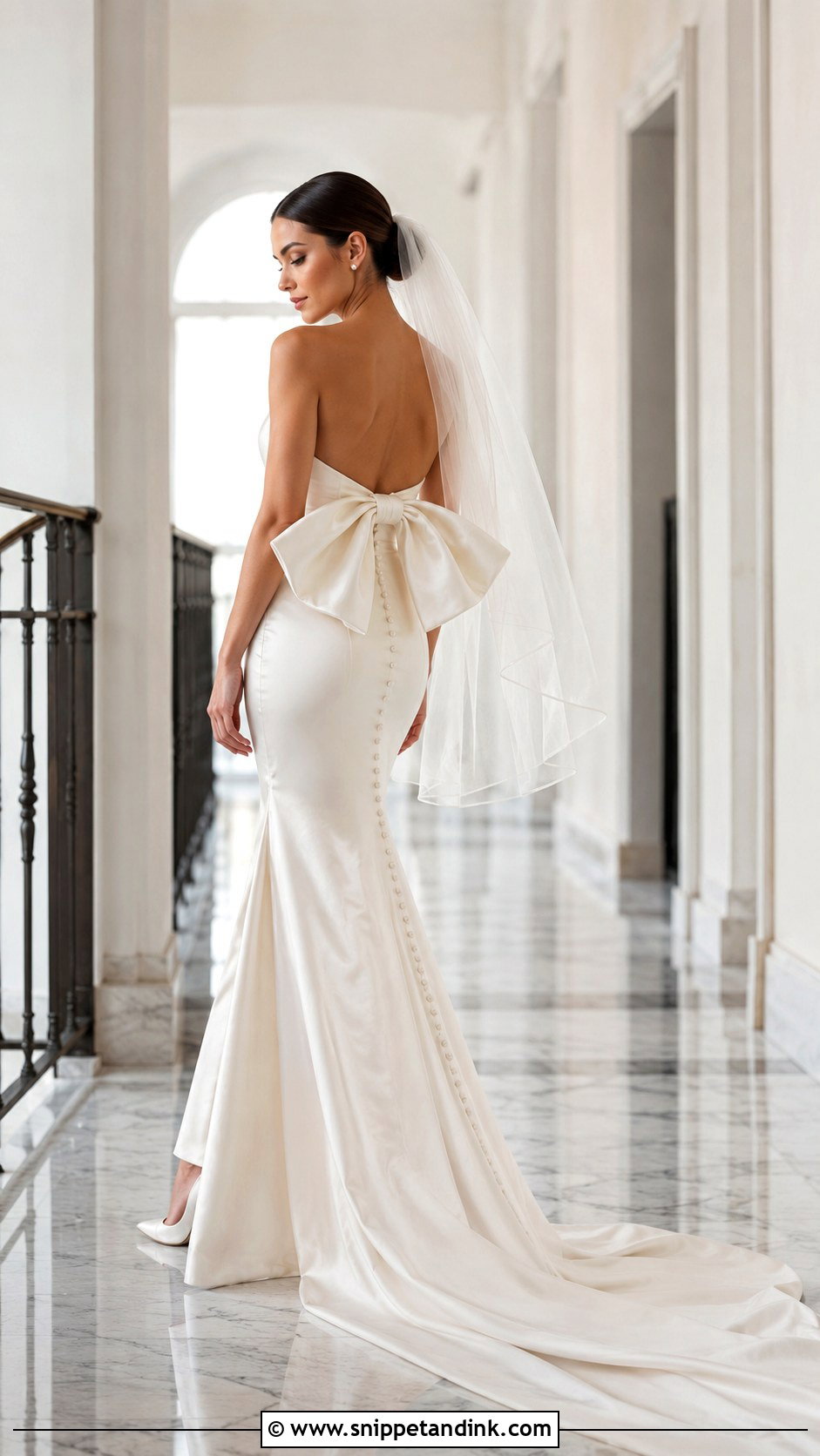 Satin Bow Back Mermaid Bridal Dress - Snippet and Ink - 20 Mermaid Bridal Dresses