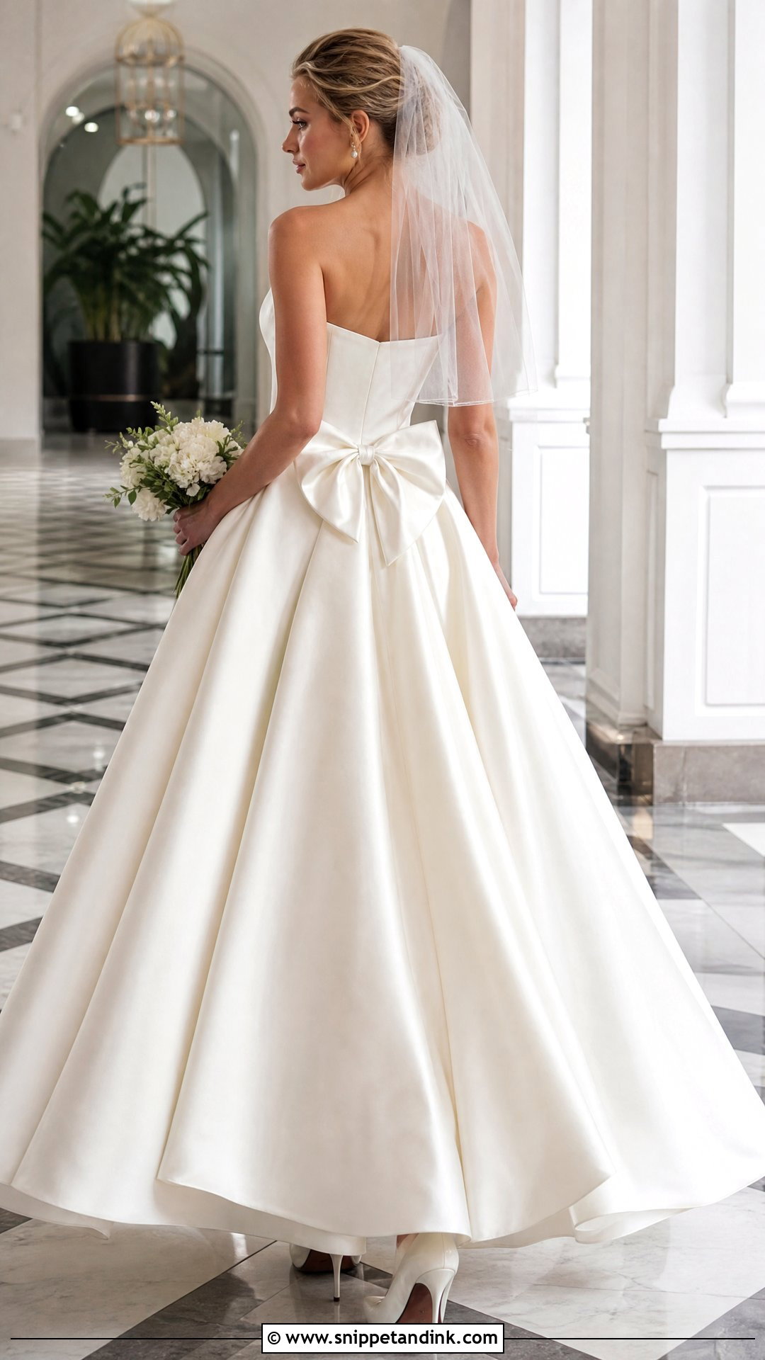 Satin Bow Ball Gown Wedding Dress - Snippet and Ink - 20 Simple Ball Gown Wedding Dress Ideas