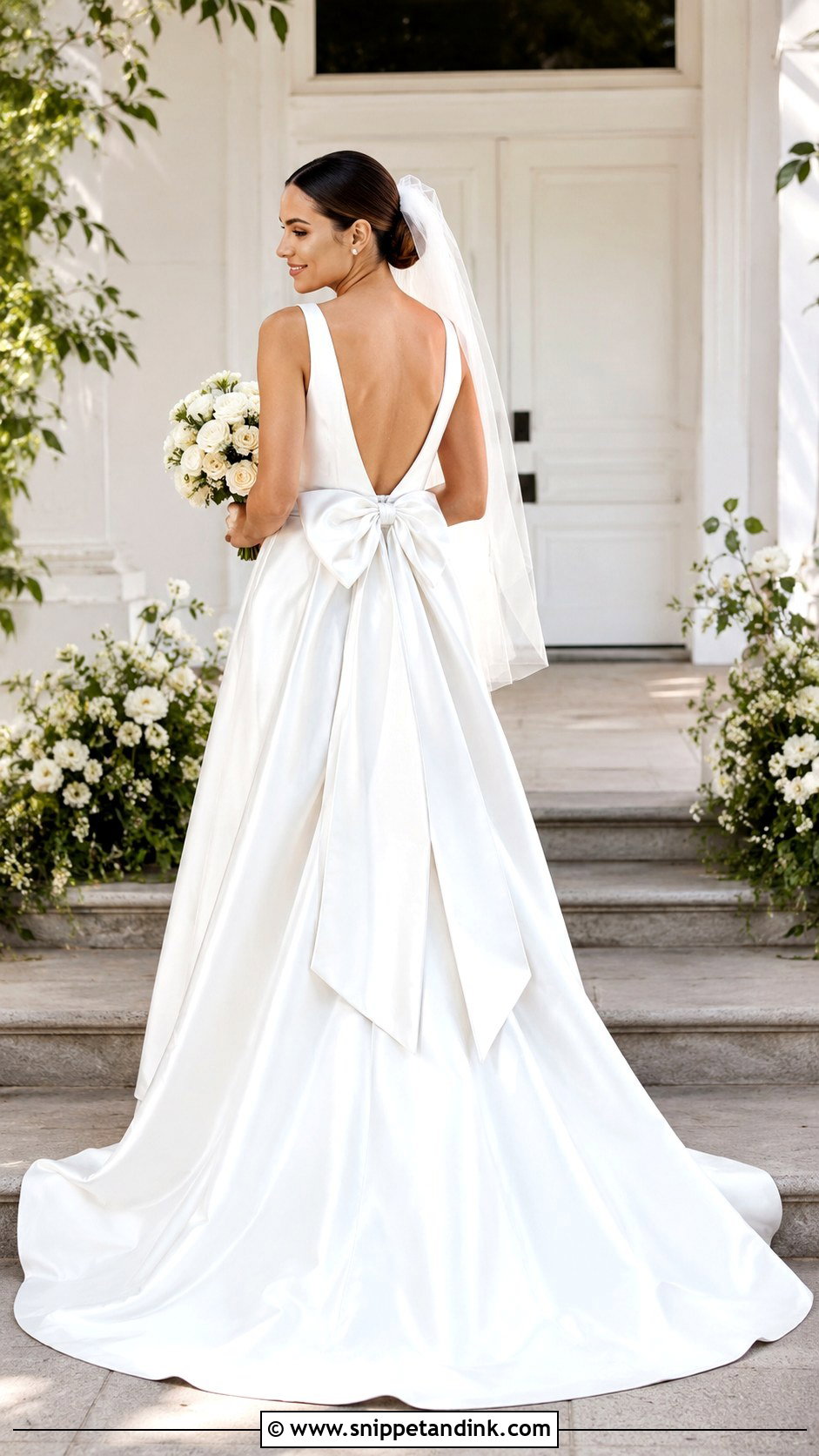 Satin Bow Bride Dress - Snippet and Ink - 25 Satin Bride Dress Ideas