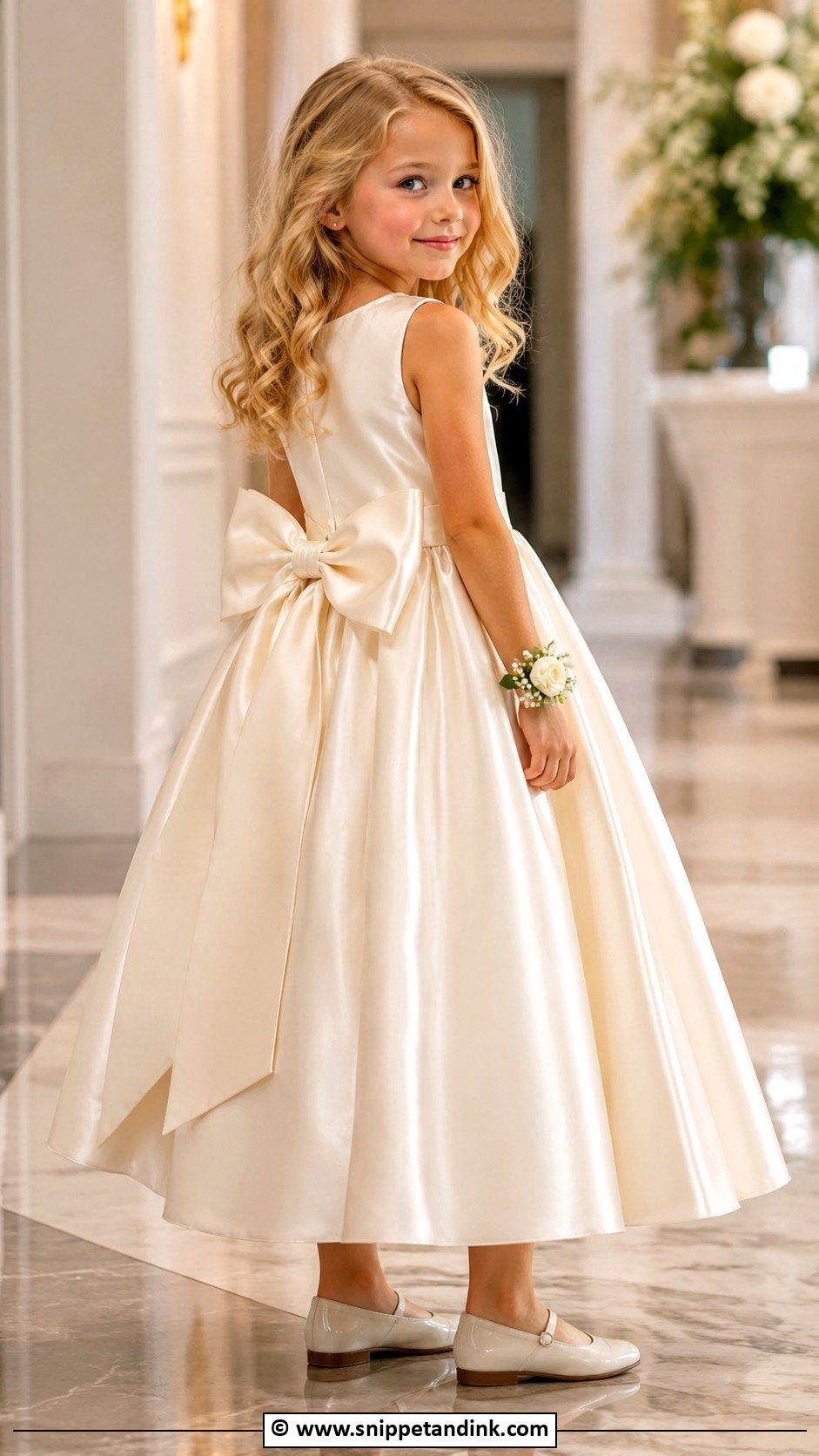 Satin Bow Kids Wedding Dress - Snippet and Ink - 30 Kids Wedding Dress Ideas