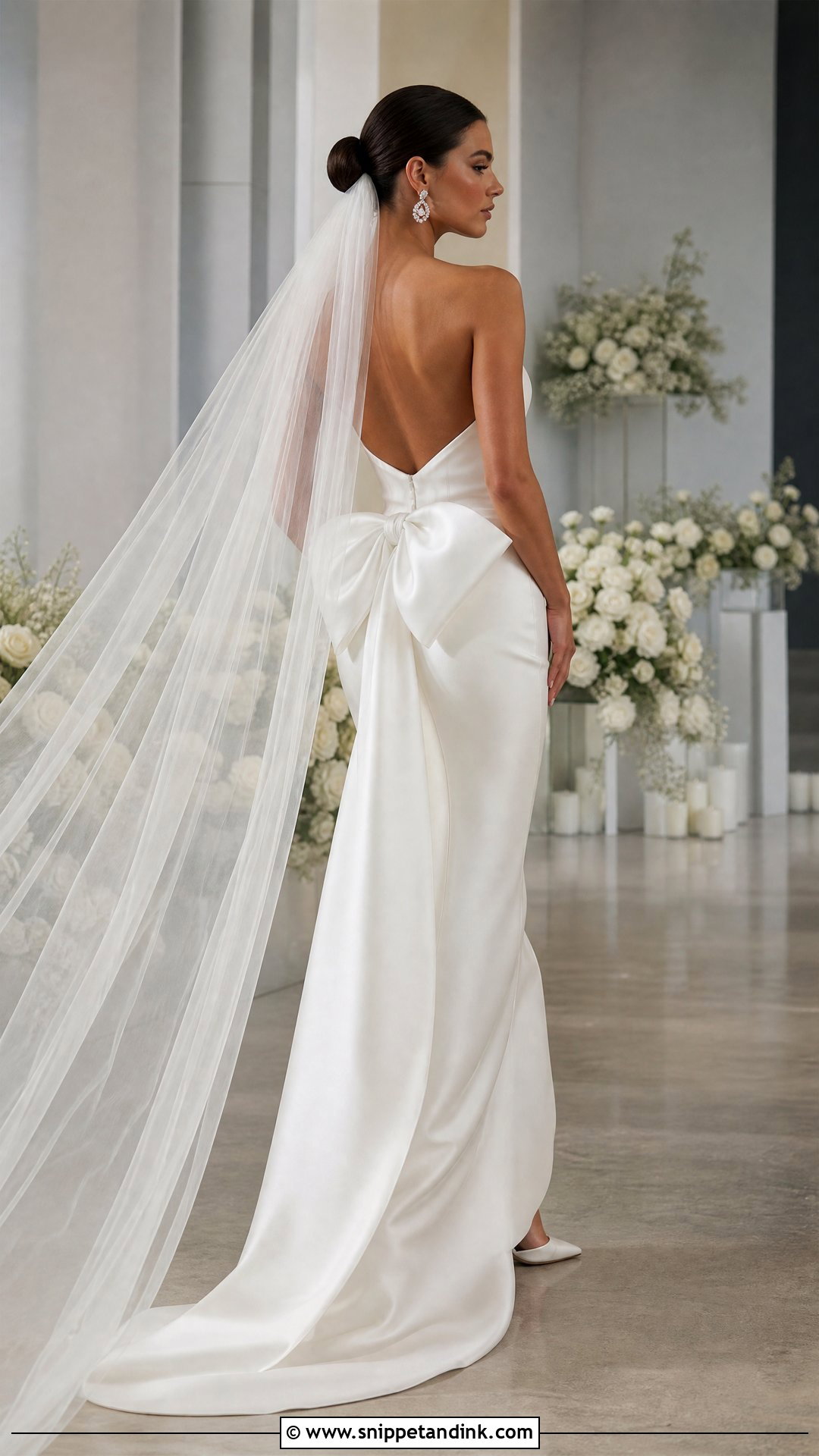 Satin Bow Soft Dramatic Wedding Dress - Snippet and Ink - 20 Soft Dramatic Wedding Dress Ideas