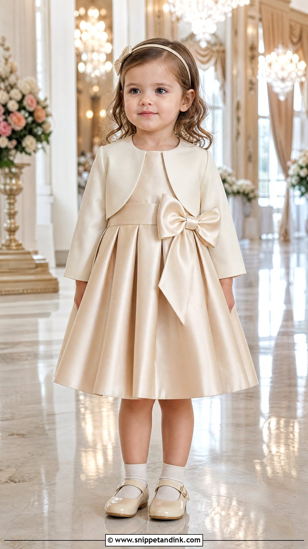 Satin Bow Toddler Girl Wedding Outfit - Snippet and Ink - 20 Toddler Girl Wedding Outfit Ideas