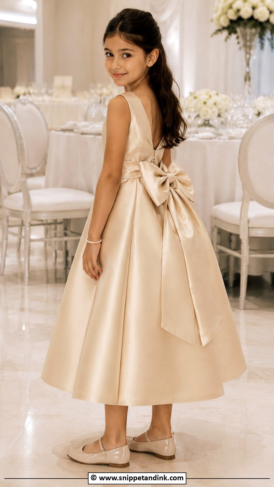 Satin Bow Wedding Dress - Snippet and Ink - 30 Kids Designer Dresses for Wedding