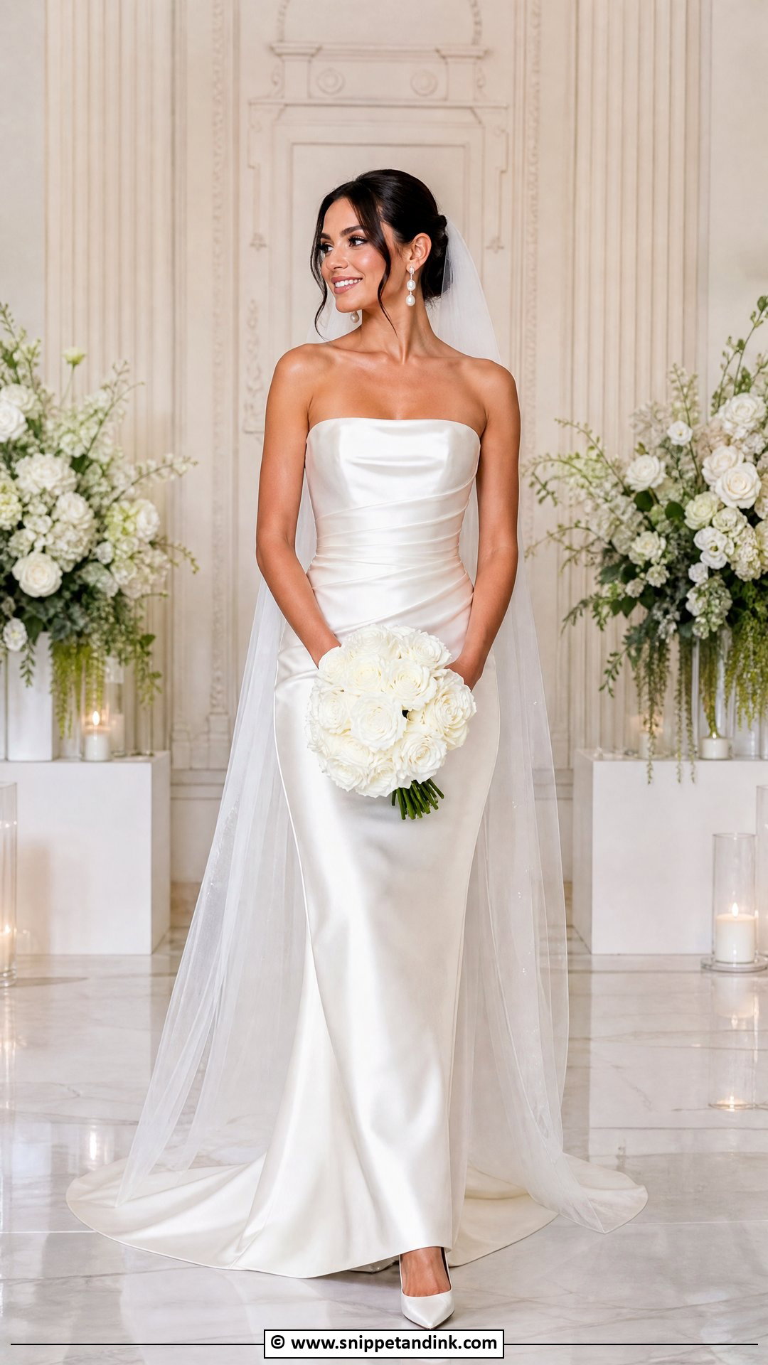 Satin Bridal Gown Outfit - Snippet and Ink - 35 Bridal Outfit Ideas