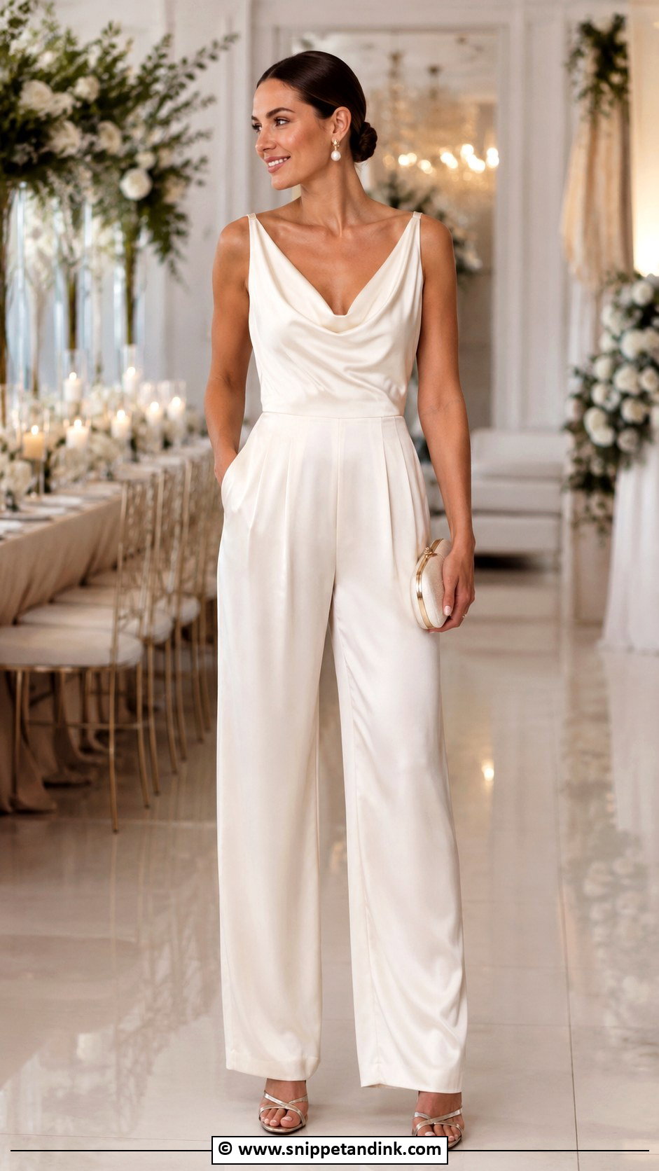 Satin Bridal Jumpsuit - Snippet and Ink - 25 Jumpsuit Wedding Dress Ideas