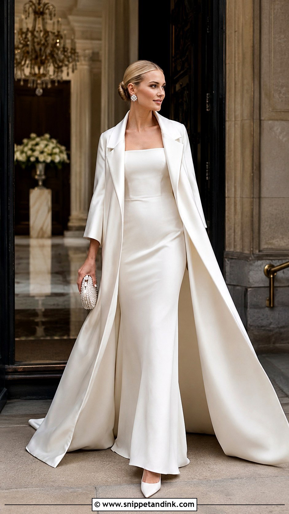 Satin Bridal Opera Coat - Snippet and Ink - 20 Winter Wedding Coat Ideas