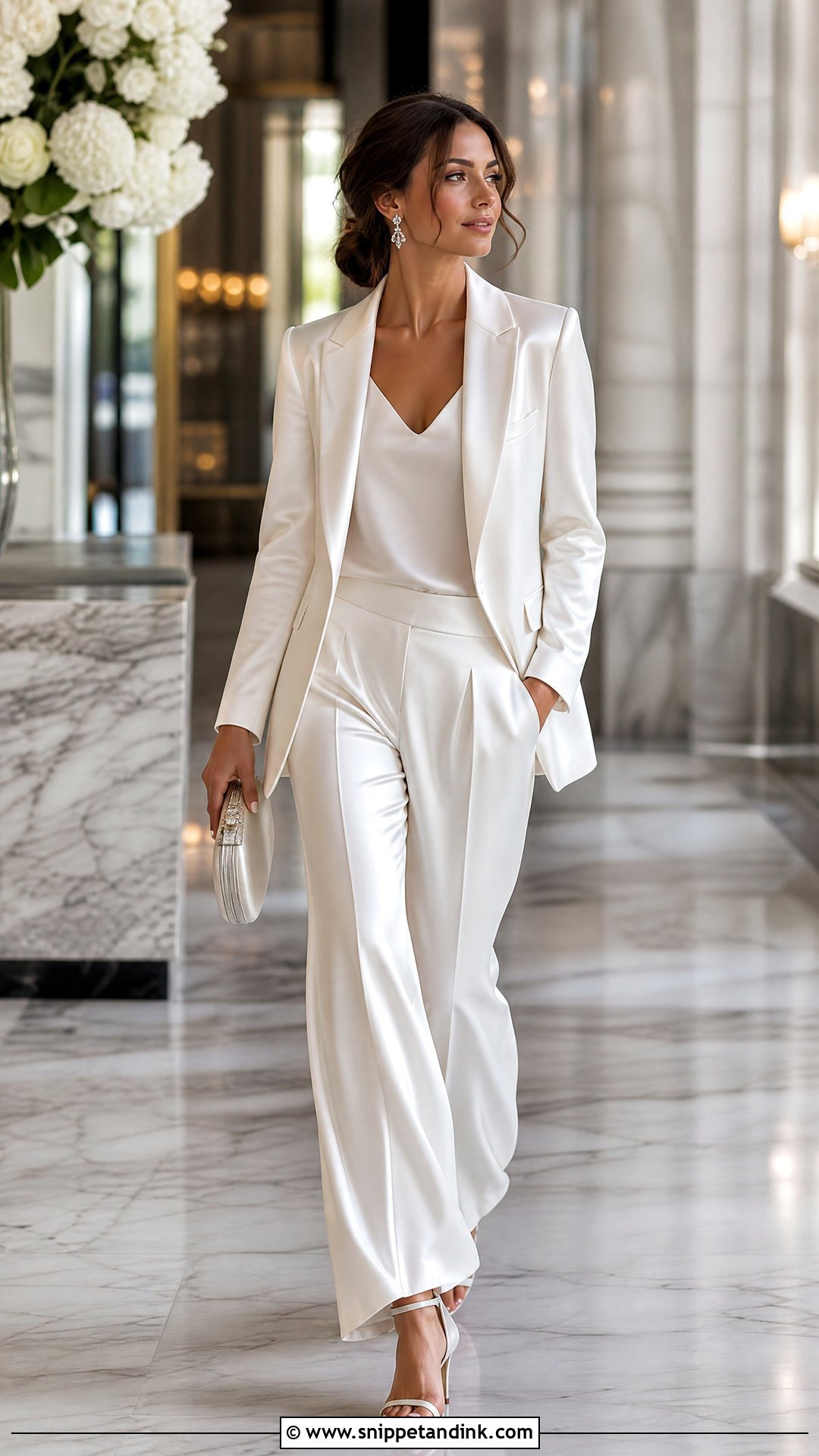 Satin Bridal Pantsuit - Snippet and Ink - 20 Suit Wedding Dresses
