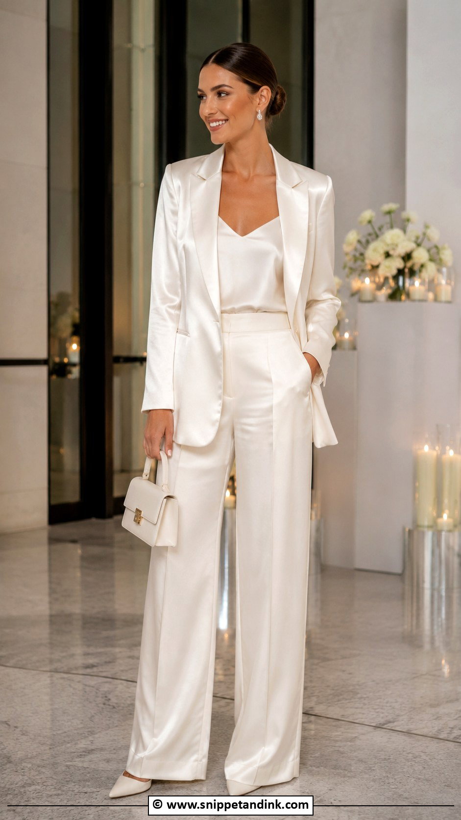 Satin Bridal Pantsuit - Snippet and Ink - 25 Bridal Suits for Women