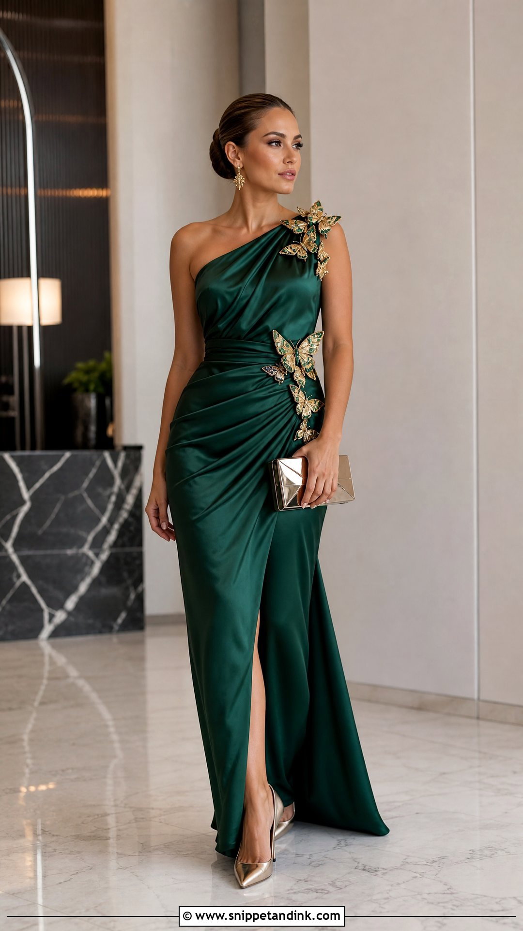 Satin Butterfly Applique Gown - Snippet and Ink - 20 Butterfly Dress Gowns