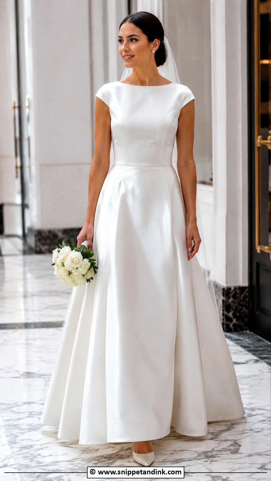 Satin Cap Sleeve Wedding Dress - Snippet and Ink - 30 Cap Sleeve Wedding Dress Ideas