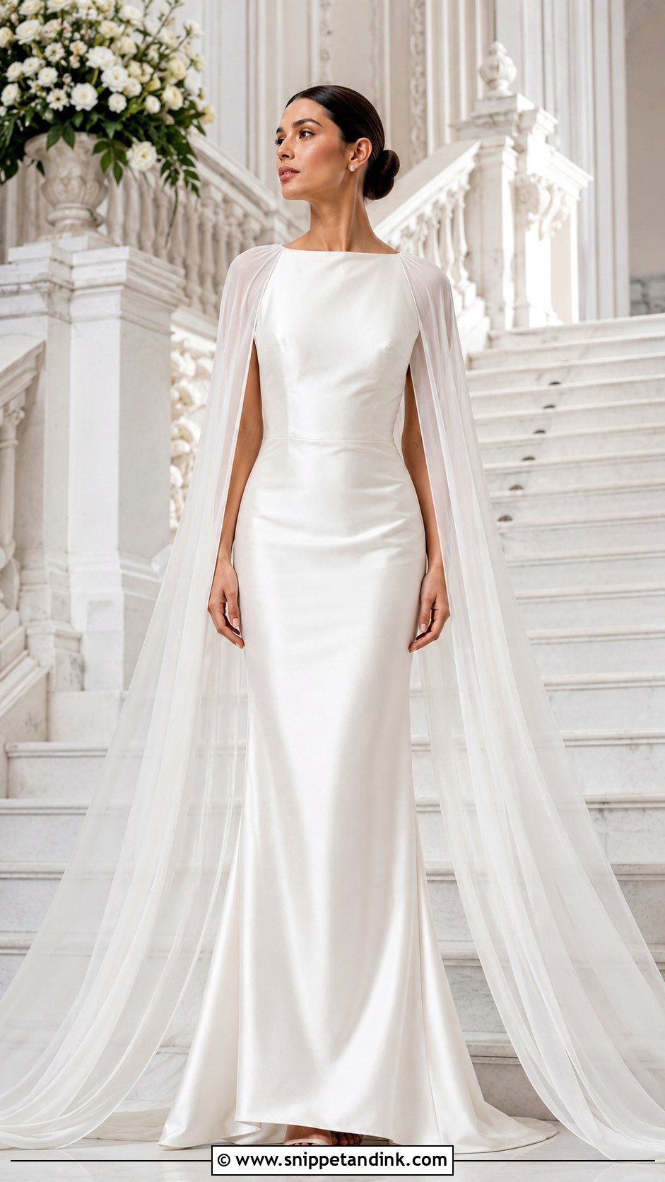 Satin Cape Bride Dress - Snippet and Ink - 25 Satin Bride Dress Ideas
