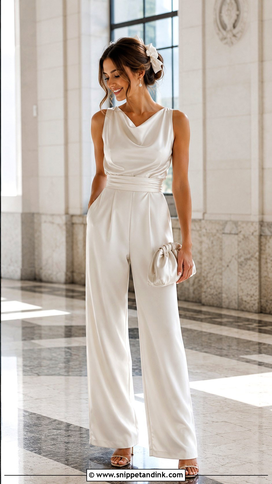Satin Civil Wedding Jumpsuit - Snippet and Ink - 20 Civil Wedding Jumpsuit Ideas
