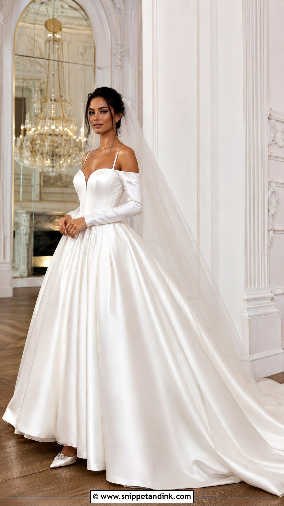 Satin Cold Shoulder Wedding Dress - Snippet and Ink - 20 Cold Shoulder Wedding Dress Ideas