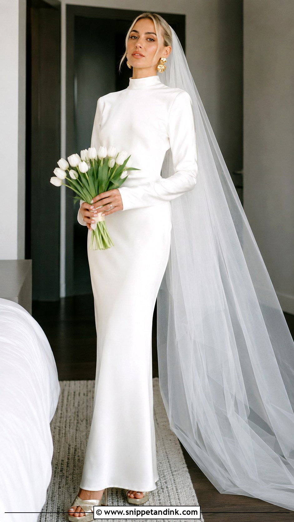 Satin Column 70s Wedding Dress - Snippet and Ink - 20 70s Wedding Dresses