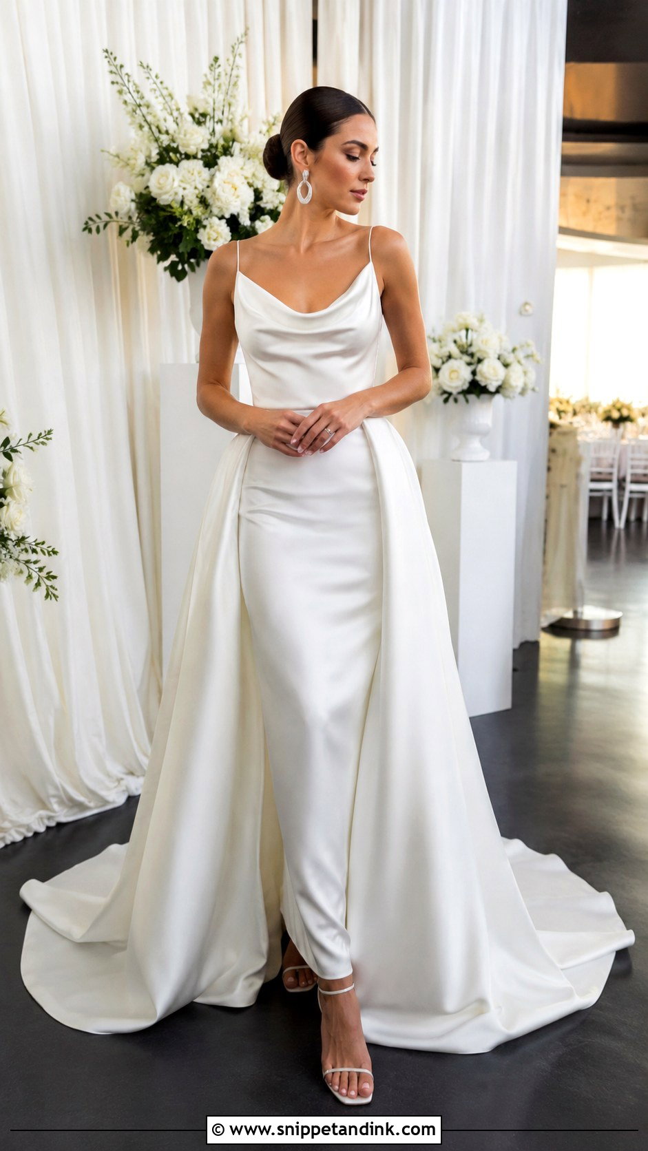 Satin Column Summer Wedding Dress - Snippet and Ink - 20 Summer Wedding Dress for Bride Ideas