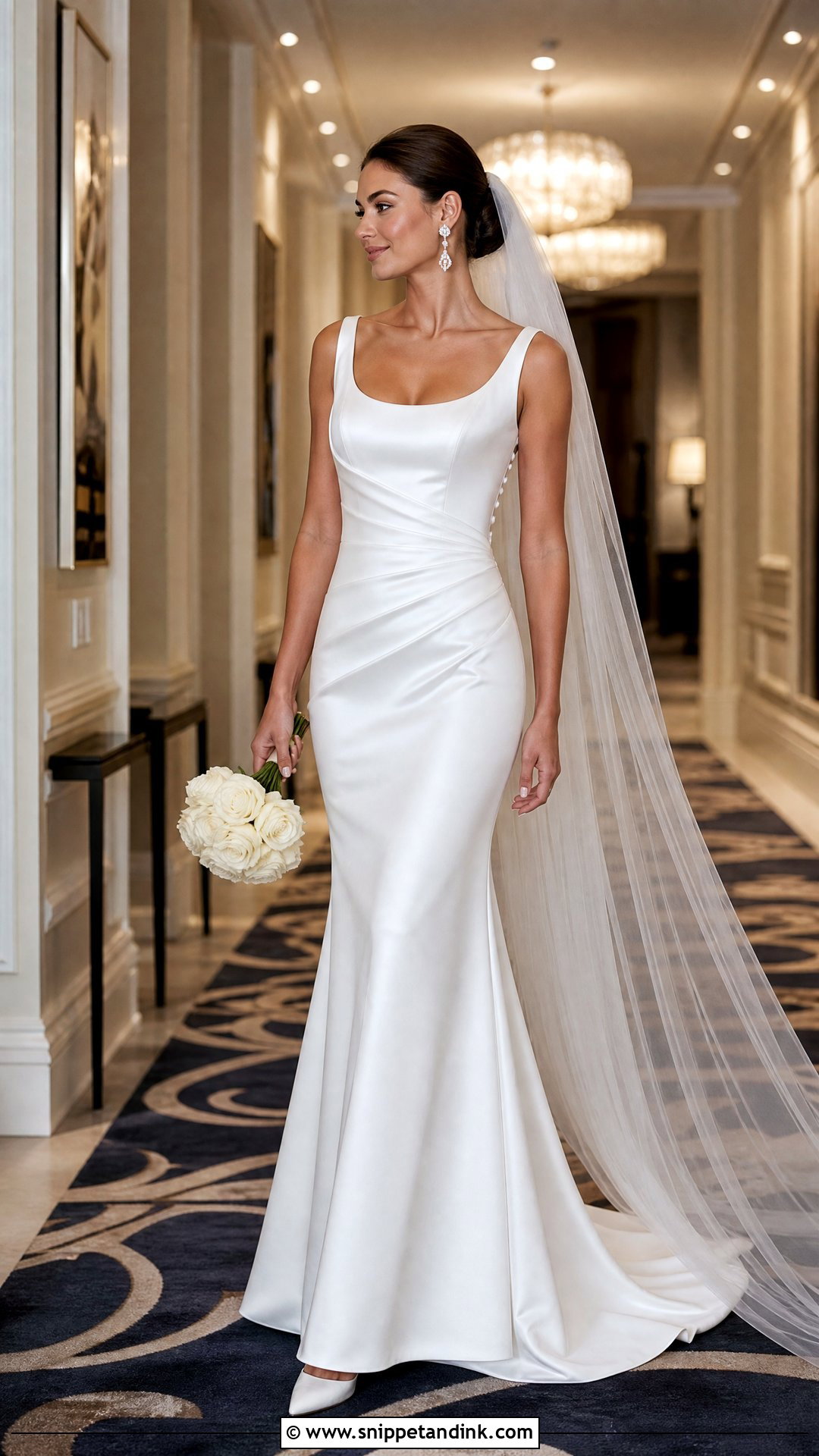 Satin Column Wedding Dress - Snippet and Ink - 20 Slim Wedding Dresses