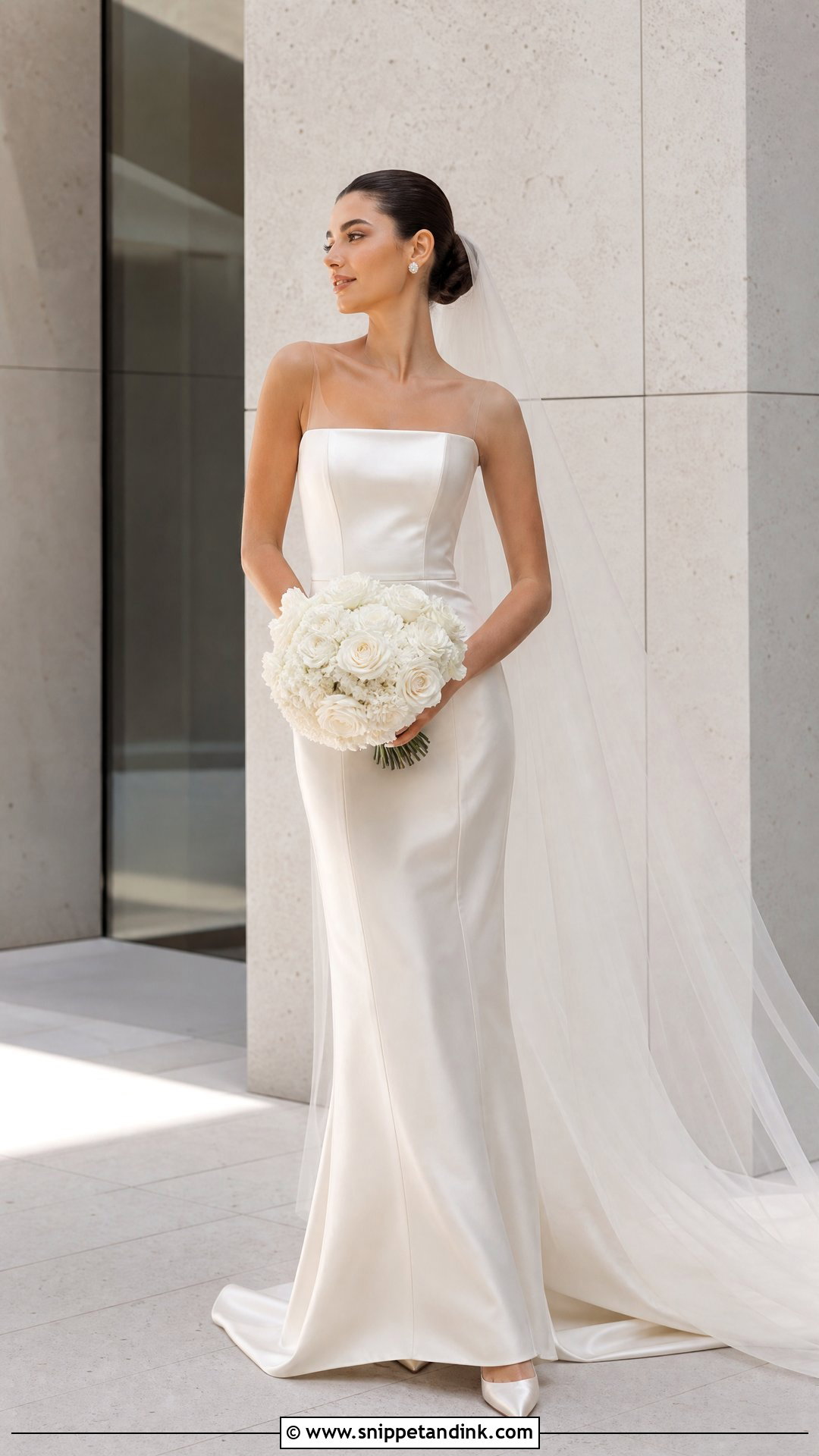 Satin Column Wedding Dress - Snippet and Ink - 20 Slinky Wedding Dress Ideas