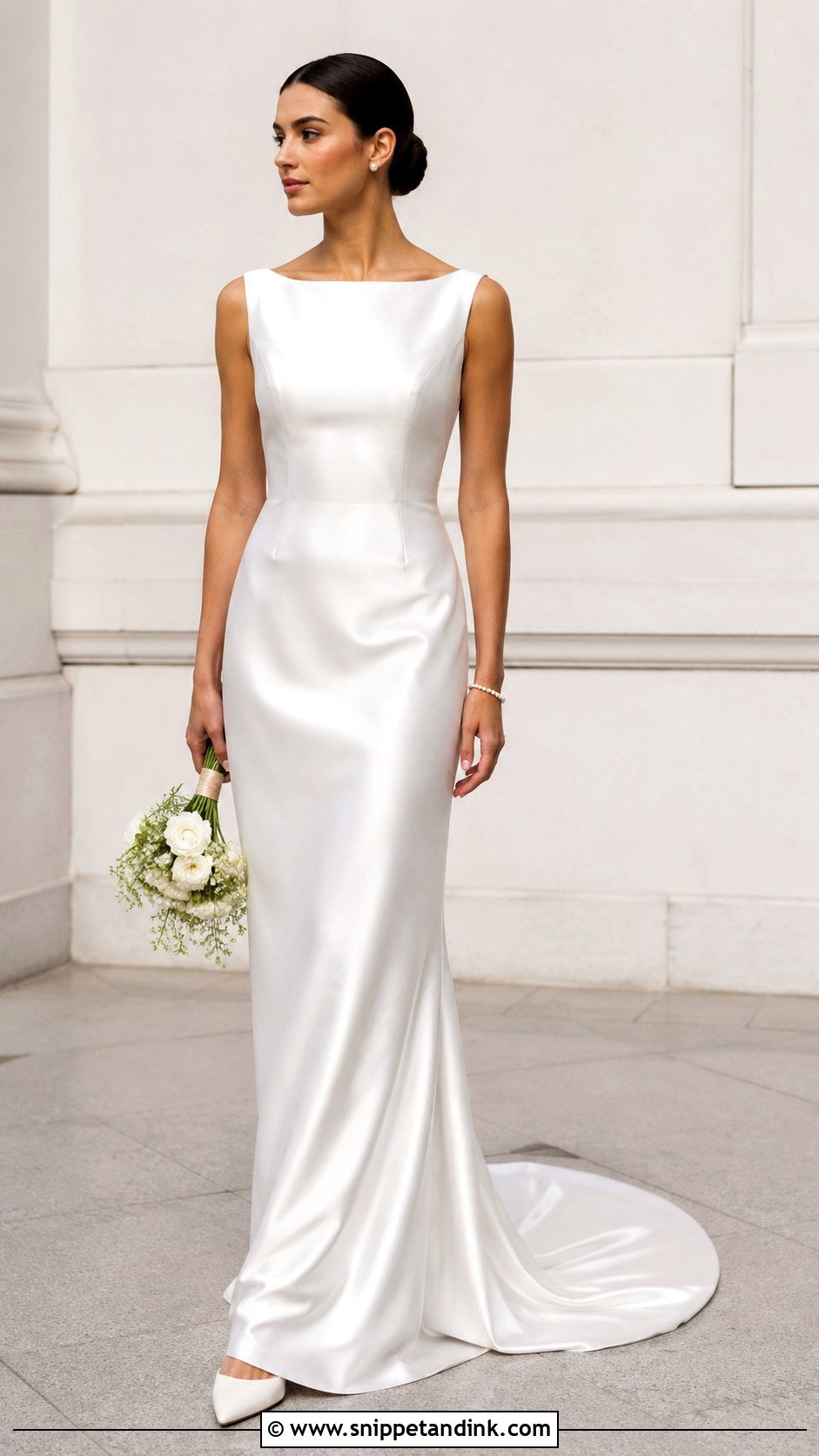 Satin Column Wedding Dress - Snippet and Ink - 25 20s Wedding Dress Ideas