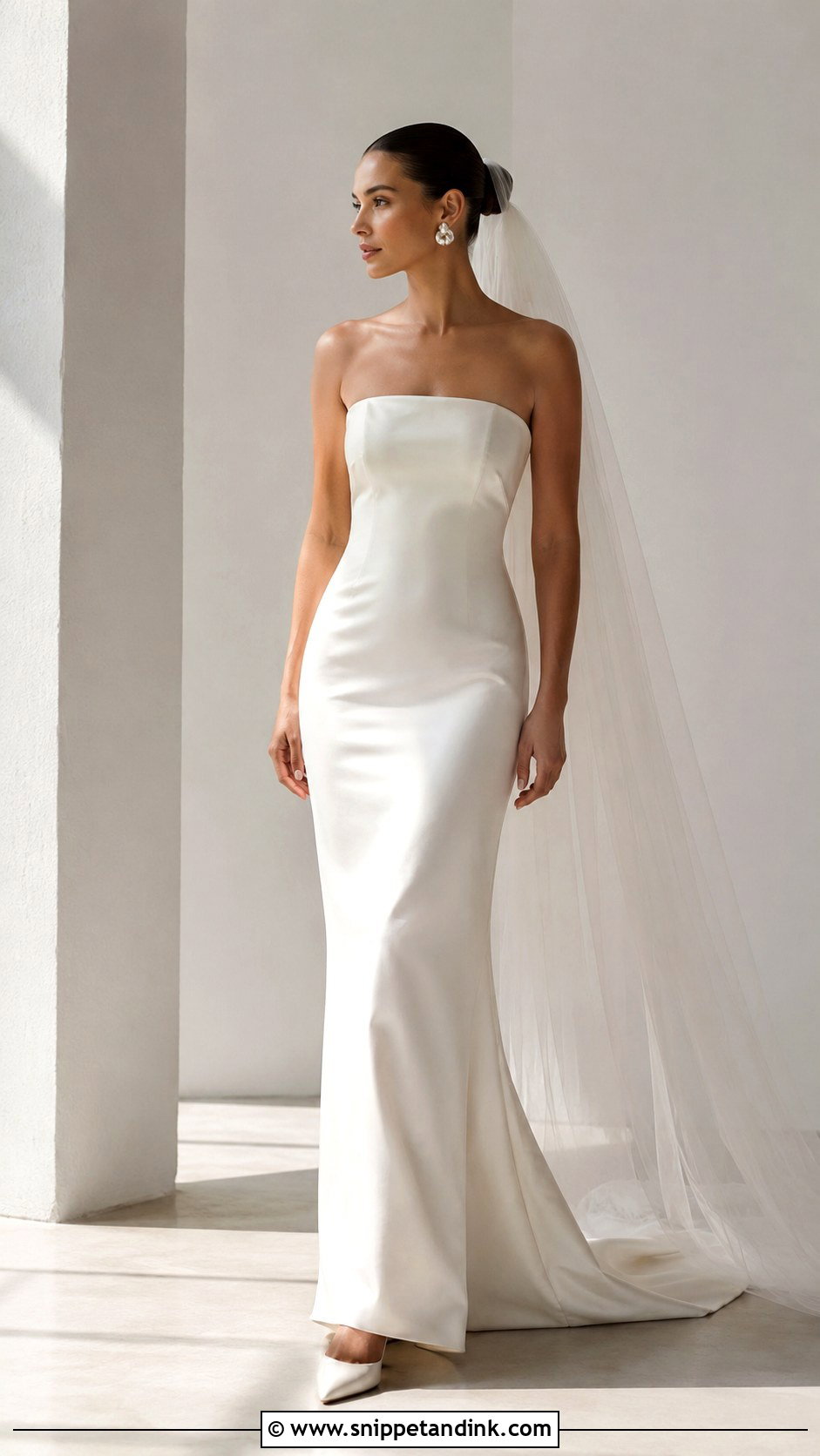 Satin Column Wedding Dress - Snippet and Ink - 25 Classic Satin Wedding Dress Ideas