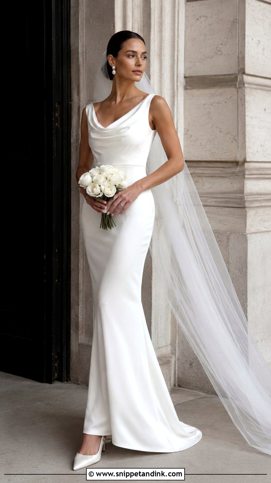 Satin Column Wedding Dress - Snippet and Ink - 20 Italy Wedding Dresses