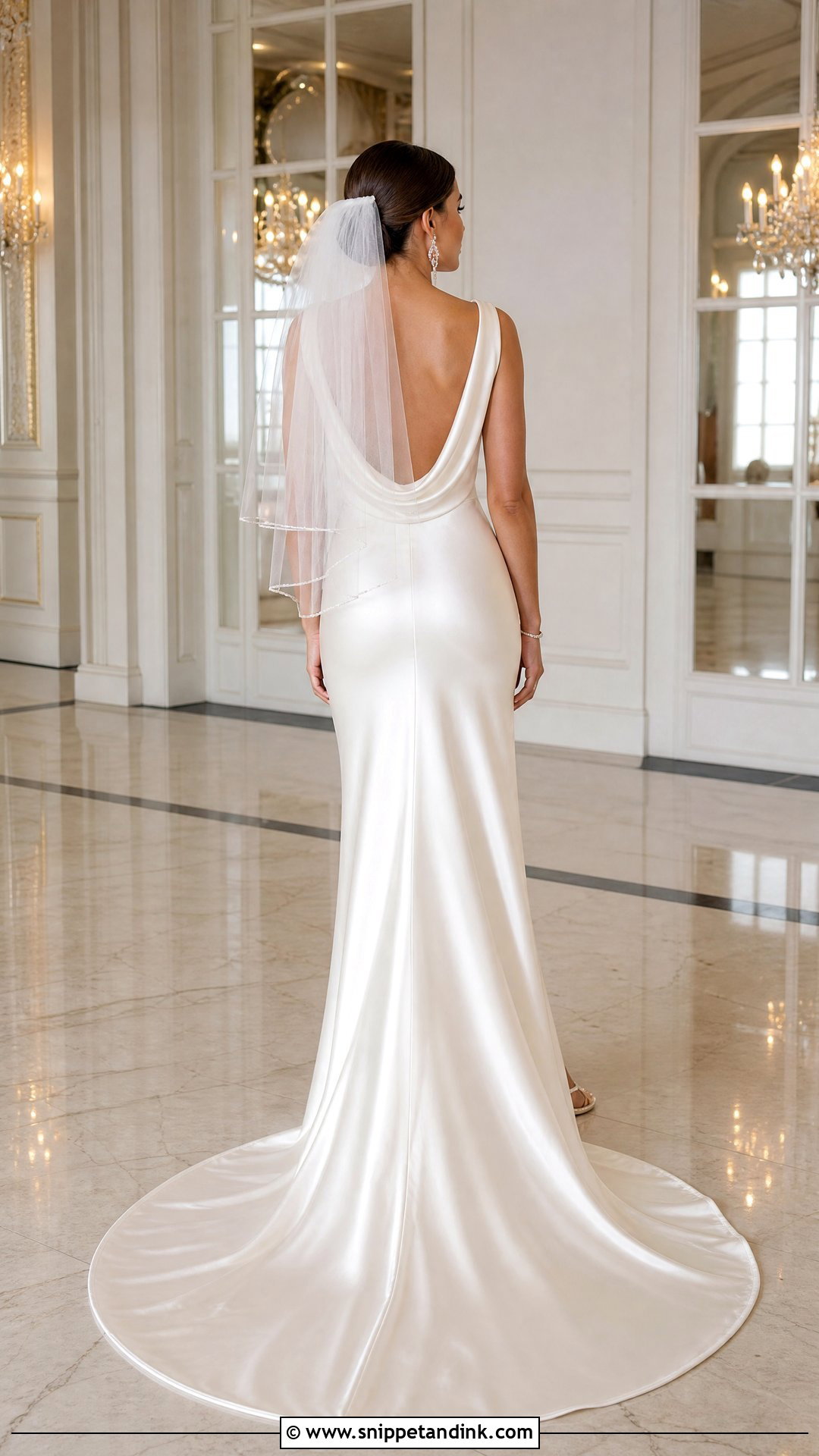 Satin Column Wedding Dress With Court Train - Snippet and Ink - 20 Wedding Dress Train Lengths Ideas
