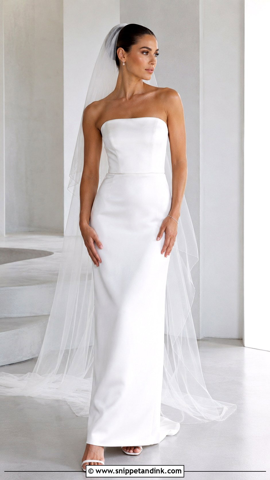 Satin Column Wedding Gown - Snippet and Ink - 30 Satin Wedding Gown Ideas