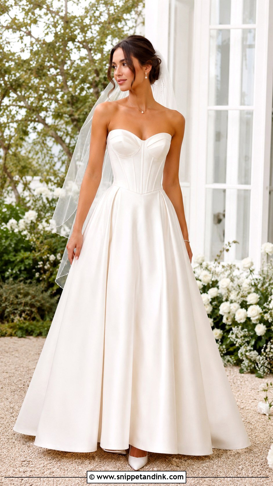 Satin Corset A Line Wedding Dress - Snippet and Ink - 25 Satin Corset Wedding Dress Ideas
