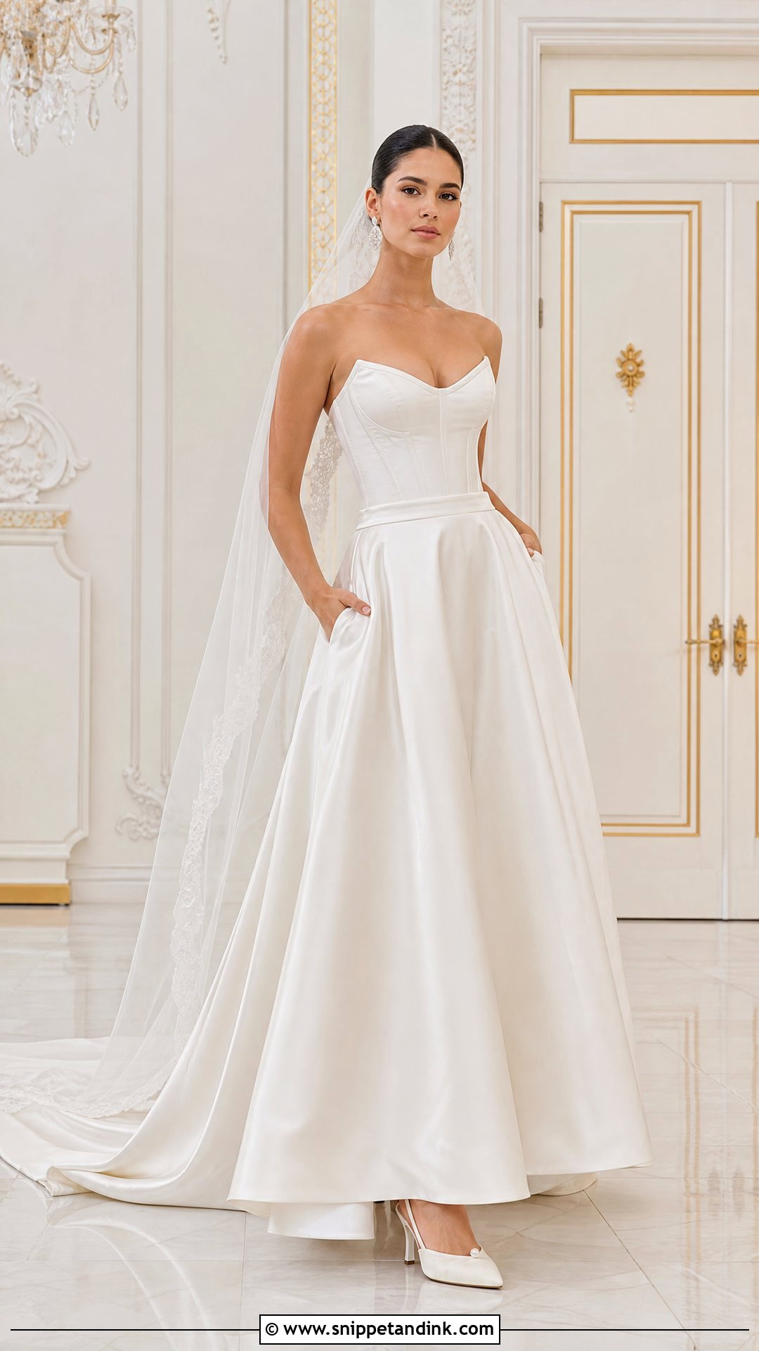 Satin Corset And A Line Skirt Wedding Dress - Snippet and Ink - 20 Two Pieces Wedding Dress Ideas