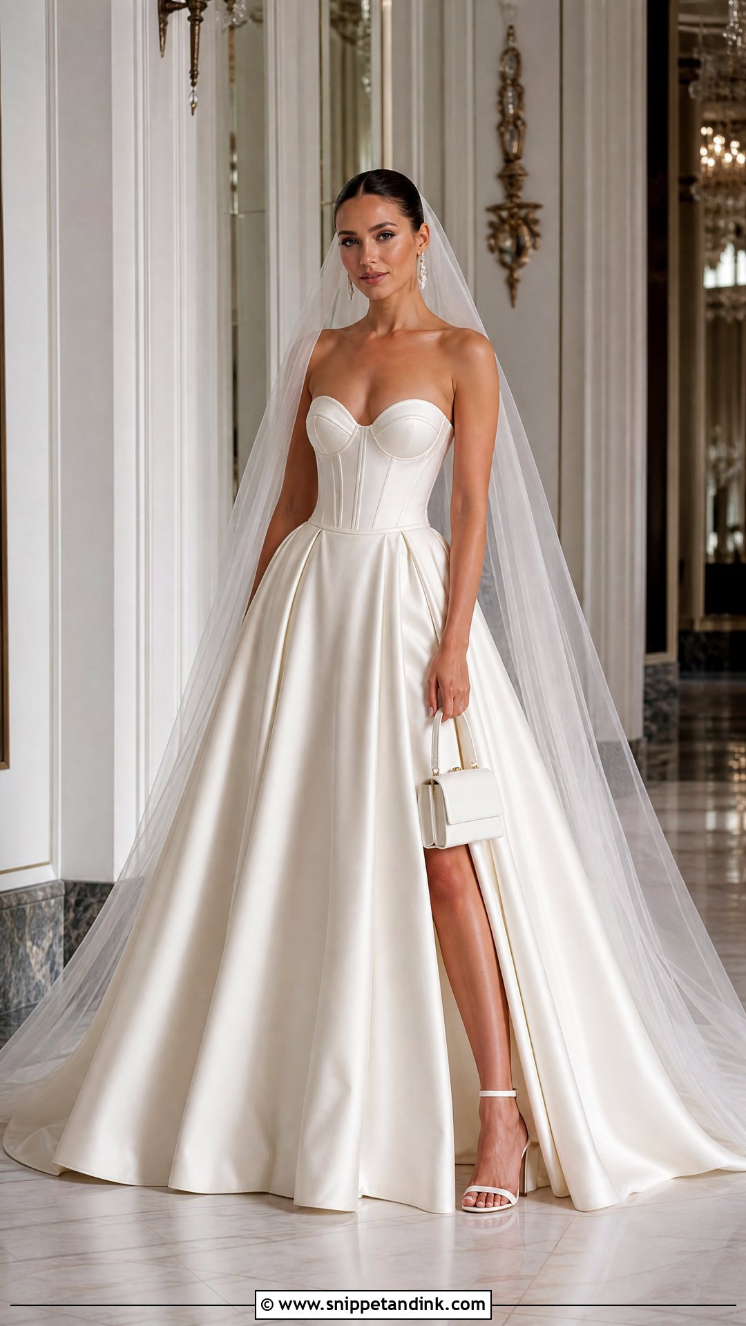 Satin Corset And Ball Gown Skirt Bridal Separates - Snippet and Ink - 25 Bridal Separates Ideas