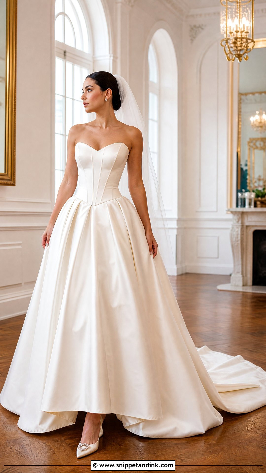 Satin Corset And Ball Gown Skirt Bridal Set - Snippet and Ink - 25 Bridal Two Piece Set Ideas