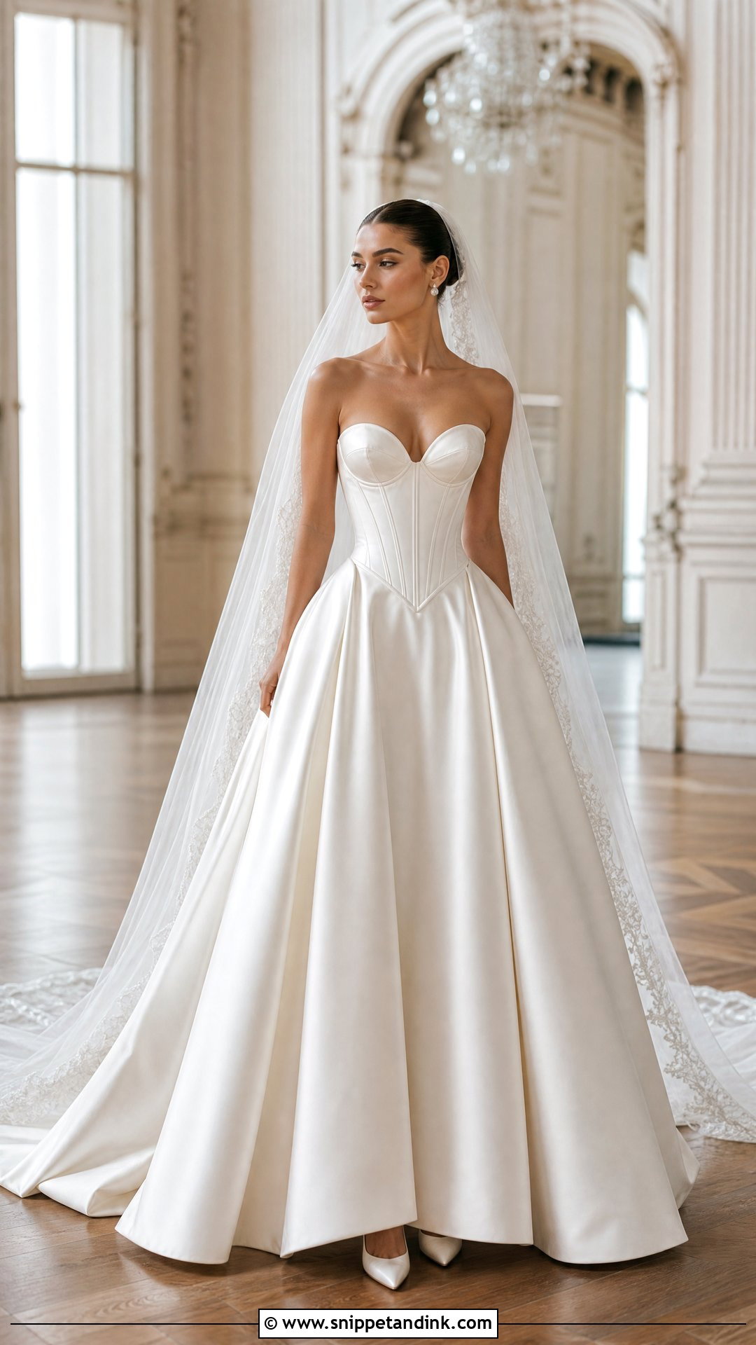 Satin Corset Ball Gown Wedding Dress - Snippet and Ink - 25 Corset Top Wedding Dresses