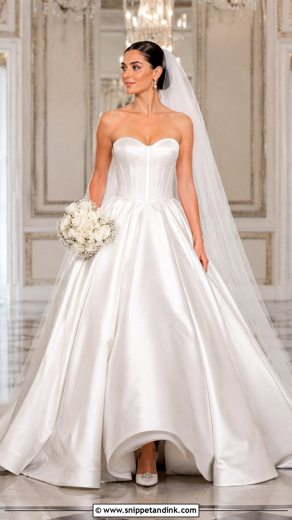 Satin Corset Ball Gown Wedding Dress - Snippet and Ink - 25 Satin Corset Wedding Dress Ideas