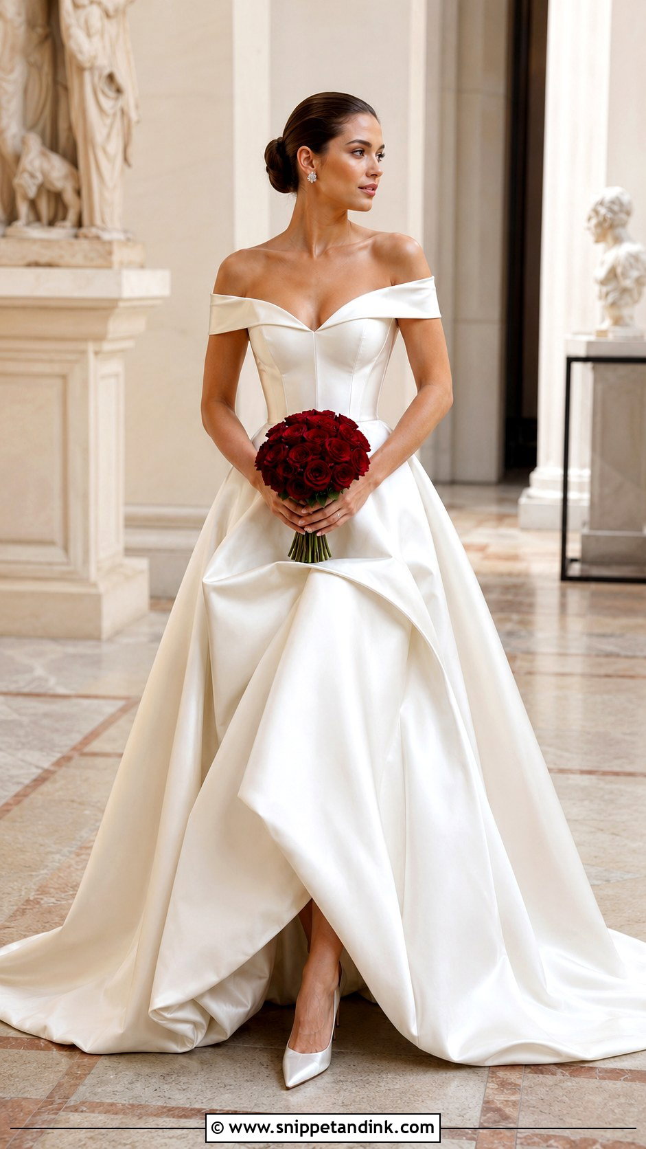 Satin Corset Ball Gown Wedding Dress - Snippet and Ink - 20 Belle Inspired Wedding Dress Ideas