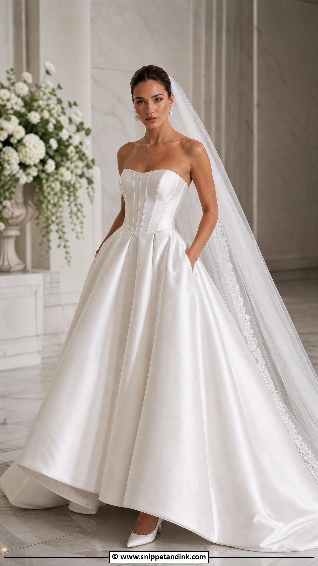 Satin Corset Ball Gown Wedding Dress - Snippet and Ink - 35 Corset Wedding Dress Ideas