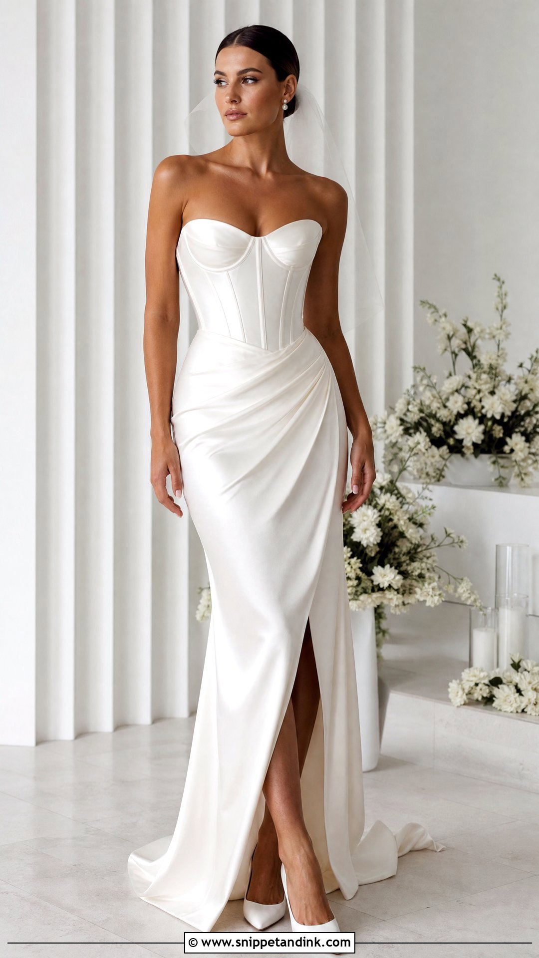 Satin Corset Bridal Dress - Snippet and Ink - 25 Wedding Corset Ideas