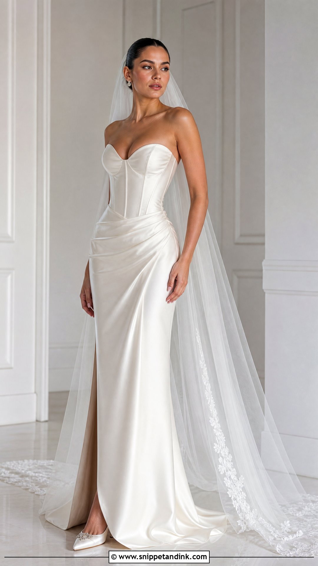 Satin Corset Bride Dress - Snippet and Ink - 25 Corse Bride Ideas