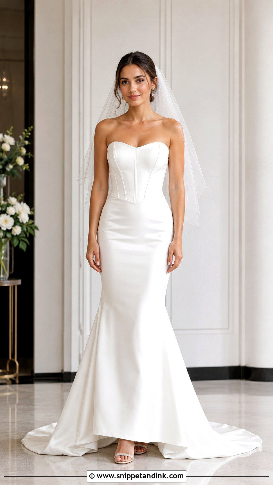 Satin Corset Fit And Flare Wedding Dress - Snippet and Ink - 25 Satin Corset Wedding Dress Ideas
