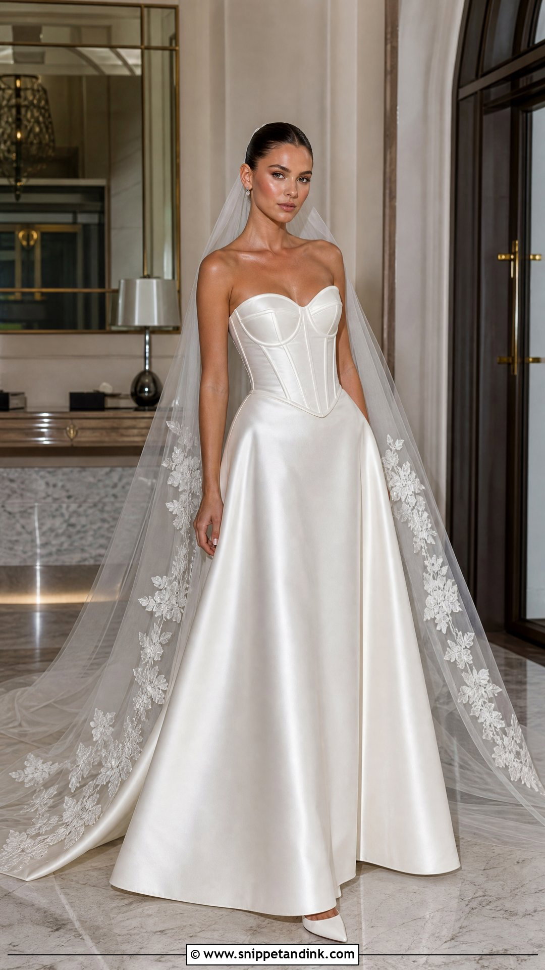 Satin Corset Top And A Line Skirt Wedding Dress Separates - Snippet and Ink - 20 Wedding Dress Separates Ideas