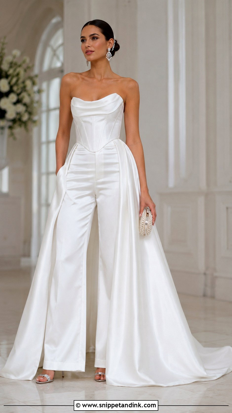 Satin Corset Top And Bridal Pants - Snippet and Ink - 20 Bridal Pants Ideas