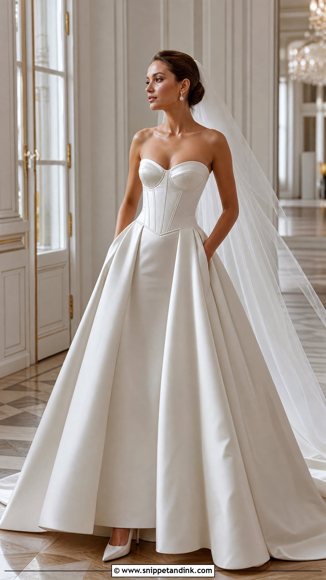 Satin Corset Top Ball Gown Wedding Dress - Snippet and Ink - 20 Wedding Dress with Corset Top Ideas