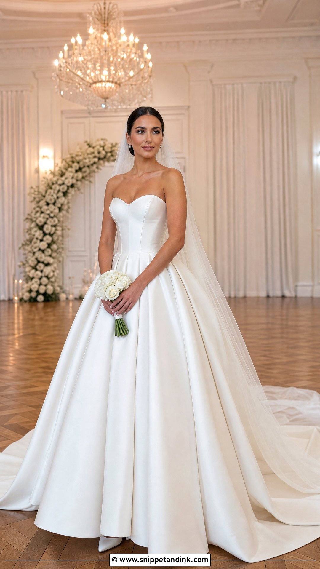Satin Corset Top Ball Gown - Snippet and Ink - 20 Wedding Dresses with Corset Top